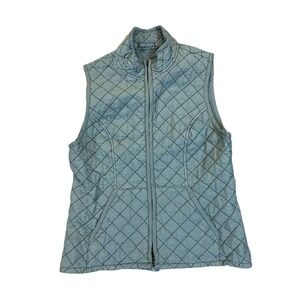 Cut-Loose Quilted Zip Front Vest Womans Sz M Teal